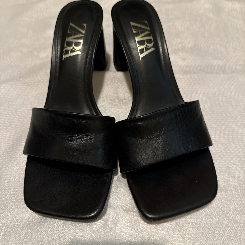 Zara Black Women's Heeled Mules